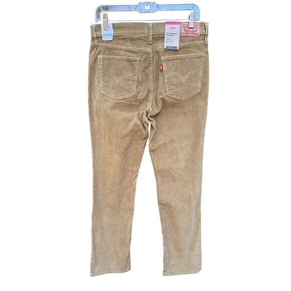 NWT Levis 314 Shaping Straight Corduroy Pants Mid Rise Beige Womens 30 x 30 - Picture 2 of 10